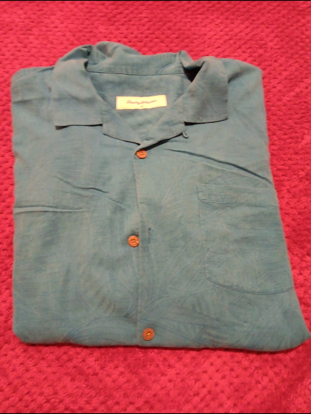 Tommy Bahama Teal Short Sleeve Button-Up Polo
